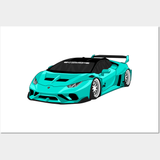 lamborghini huracan TURQUOISE Posters and Art